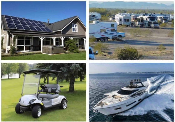 LiFePO4 Battery Smart BMS Deep Cycle For Solar Marine Boat Golf Car Telecom 6000cyles 20Years LiFespan